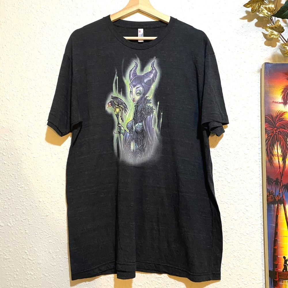 50/25/25 American Apparel Vtg Disney Maleficent T-Shirt Track Indie Y2K XL Gray